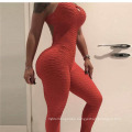 New Season Design Fall Autumn Fitness Yoga Bodycon Tracksuit Sexy Romper Backless Shorts Jumpsuit Women